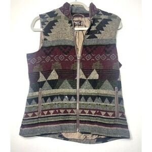 Cowgirl Legend Aztec Full Zip Wool Blend Western Vest Sz‎ S